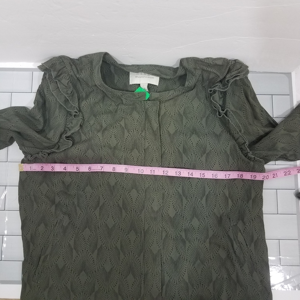Hinge Olive Ruffle Crop Jacket L - Picture 11 of 15